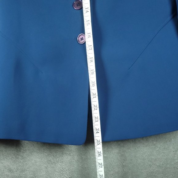 Kasper Petite Blazer Jacket Women's PS Polyester Blend Blue 3 Buttons - Picture 9 of 15